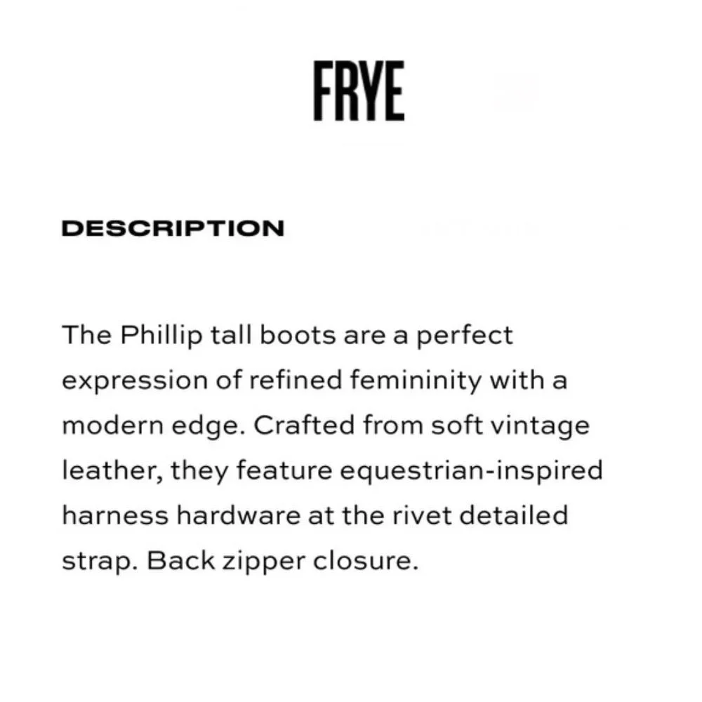 Frye | ‘Phillip’ Tall Leather Boot‎ - NIB